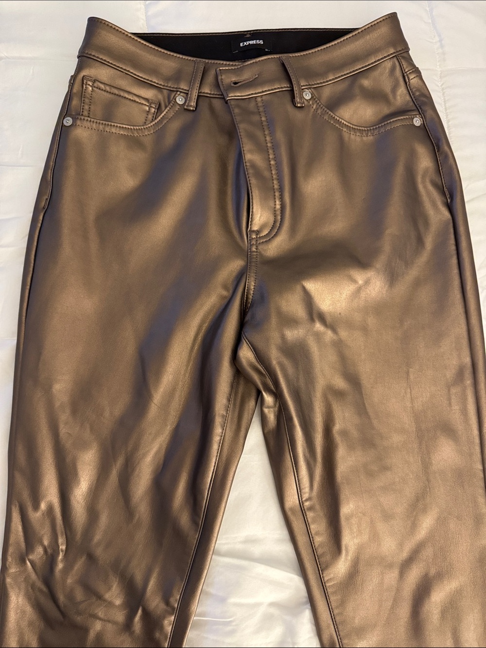 Express Bronze Metallic Skinny Jeans